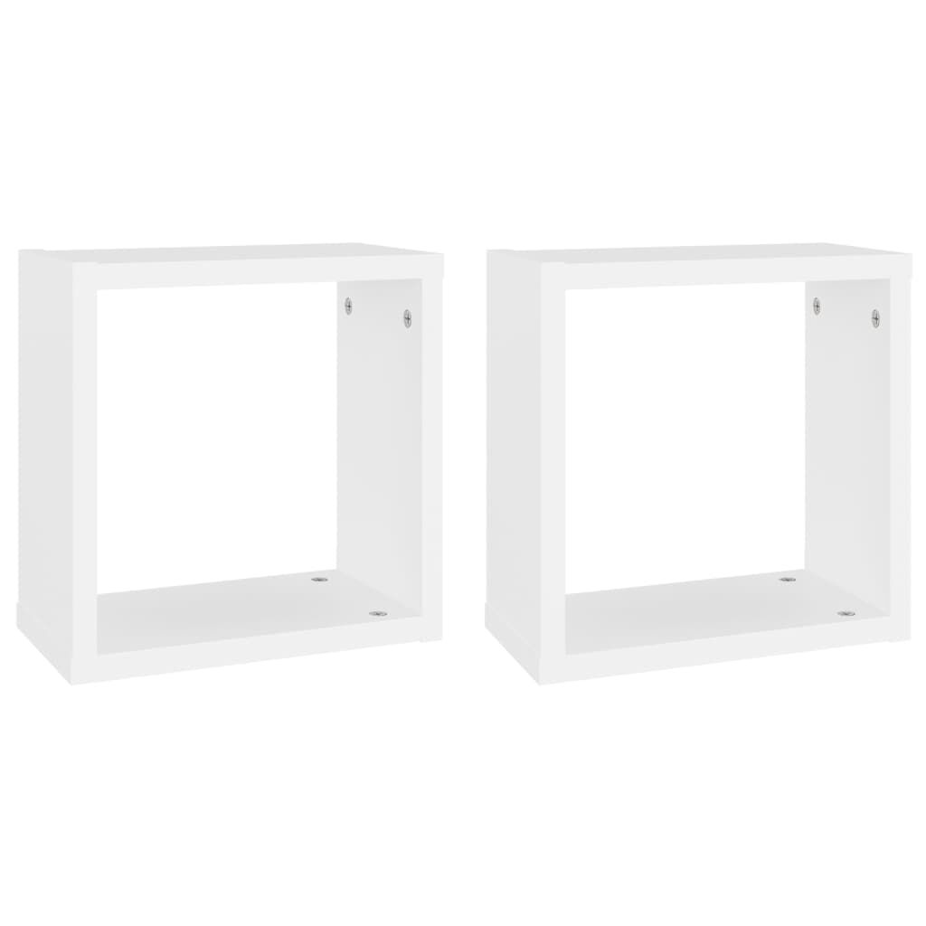 vidaXL Ράφια Κύβοι Τοίχου 2 τεμ. Λευκά 30 x 15 x 30 εκ. από MDF