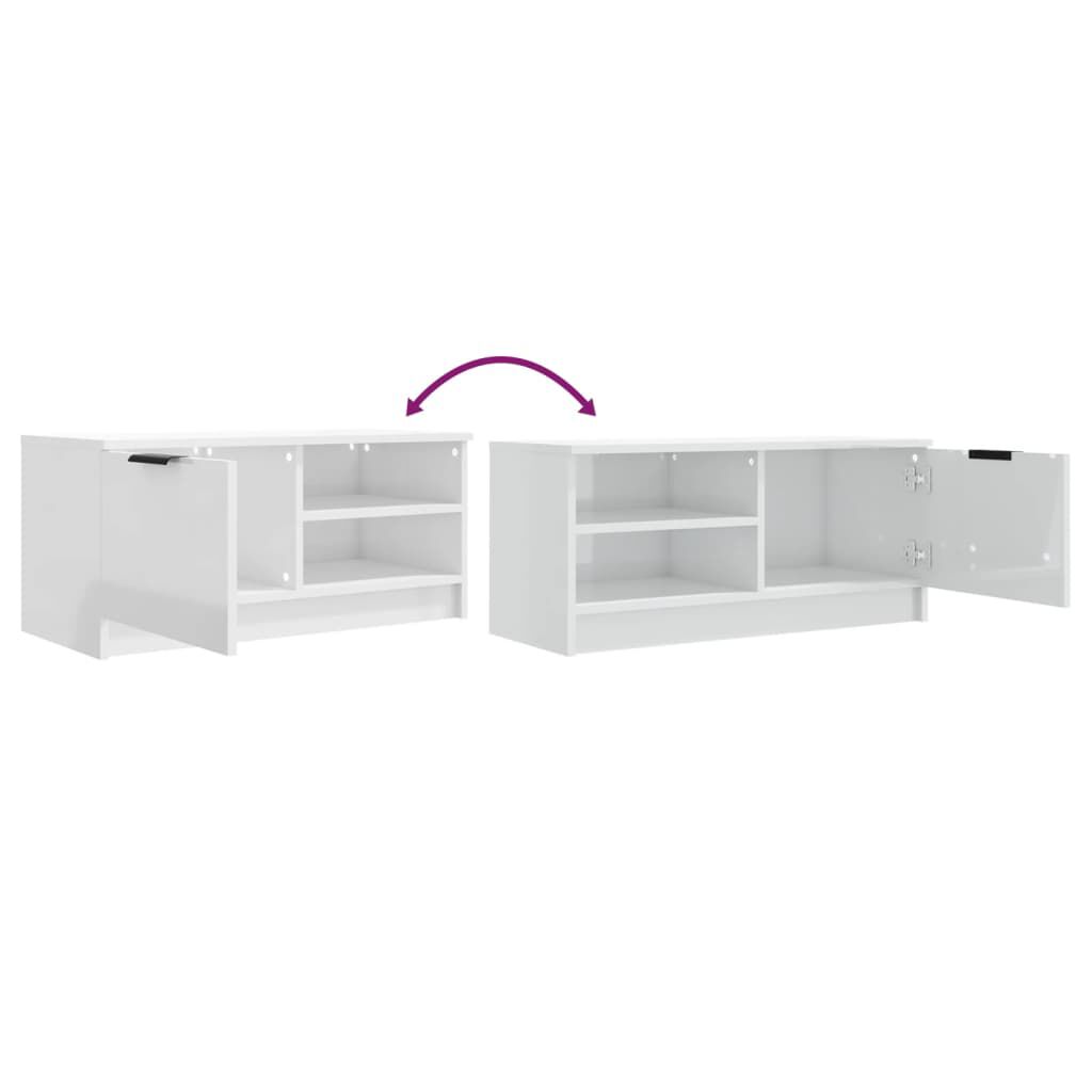 vidaXL Έπιπλα Τηλεόρασης 2 τεμ. Γυαλιστ. Λευκό80x35x36,5εκ. Επεξ. Ξύλο