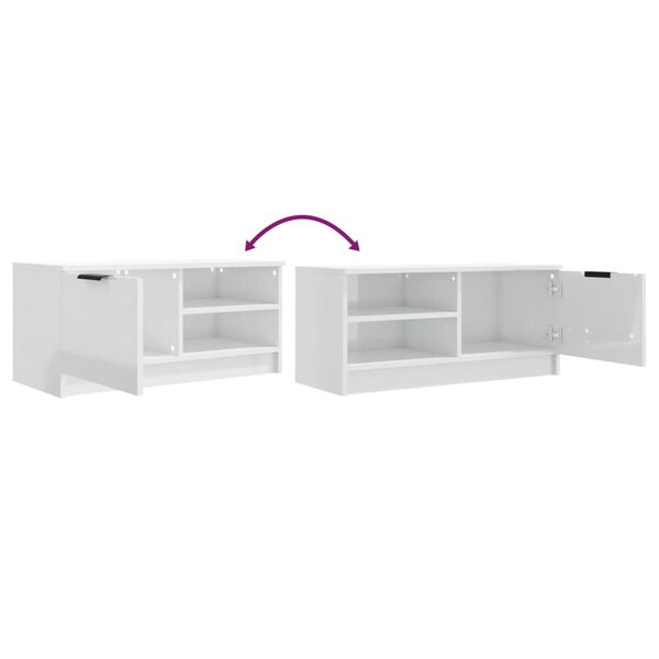 vidaXL Έπιπλα Τηλεόρασης 2 τεμ. Γυαλιστ. Λευκό80x35x36,5εκ. Επεξ. Ξύλο