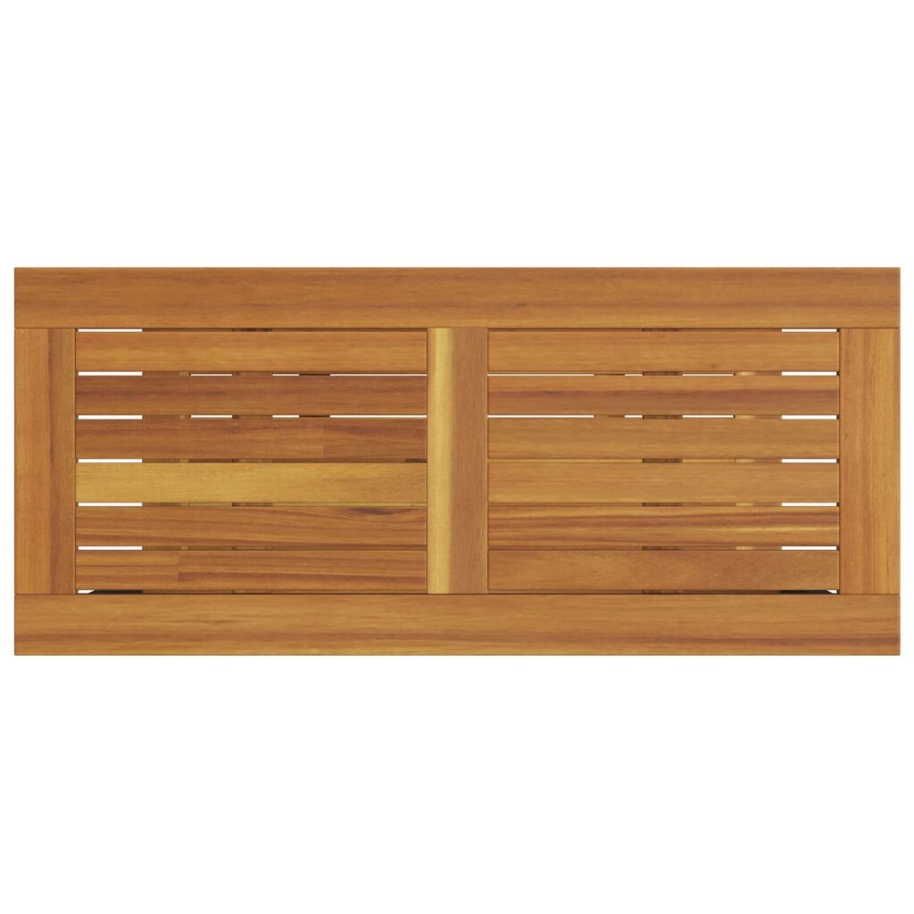vidaXL Εξωτερικό Τραπέζι Φυσικό & Γκρι 35x80x75 εκ. Μασίφ Ξύλο και Χάλυβας