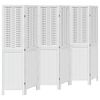 vidaXL Διαχωριστικό Χώρου με 6 Πάνελ Λευκό από Μασίφ Ξύλο Παυλώνιας