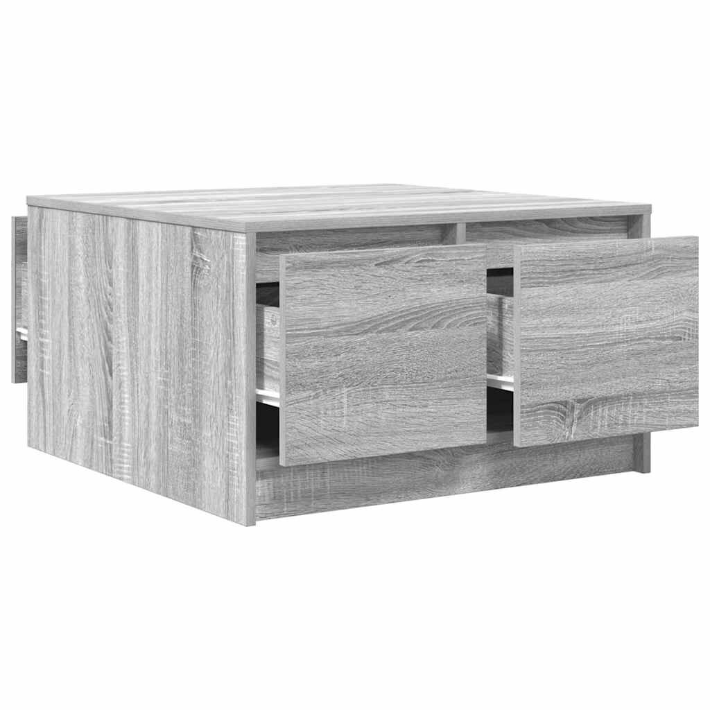 vidaXL Τραπεζάκι σαλονιού με συρτάρια Γκρι Sonoma 70,5x70x40 εκ.