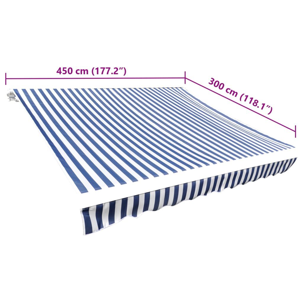 vidaXL Τεντόπανο Μπλε / Λευκό 450 x 300 εκ. από Καραβόπανο