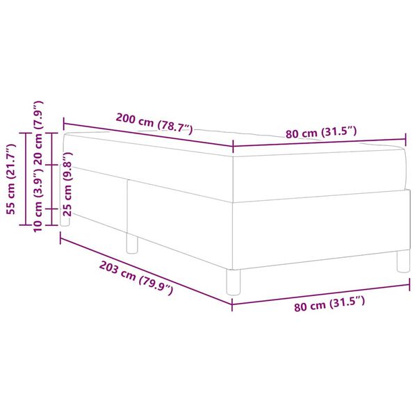 vidaXL Σκελετός Κρεβατιού Άλλο Σκούρο γκρι 80 x 200 cm Βελούδο