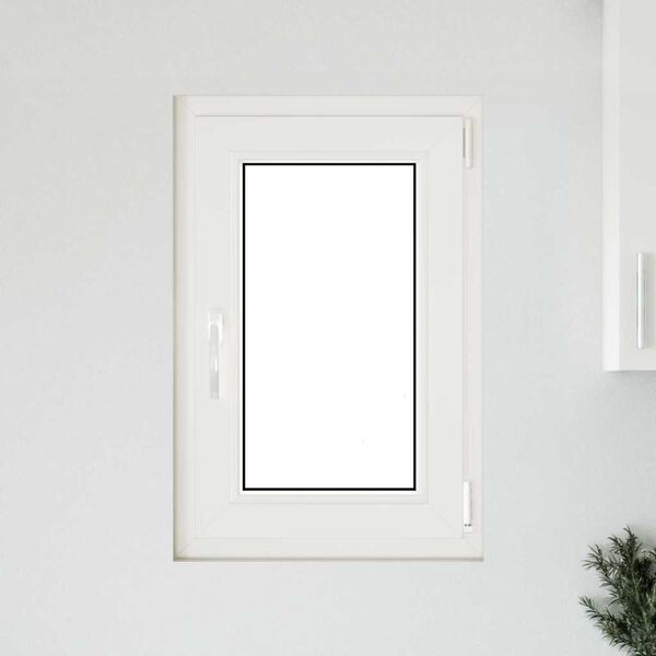 vidaXL Παράθυρο Υπογείου "RISOR" 50x75 εκ. Ανακλινόμενο & Περιστρεφόμενο DIN Δεξιό Λευκό