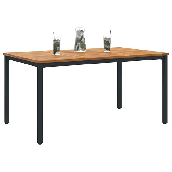 vidaXL Υπαίθρια Τραπέζια Φυσικό και μαύρο 150 x 90 x 75 cm
