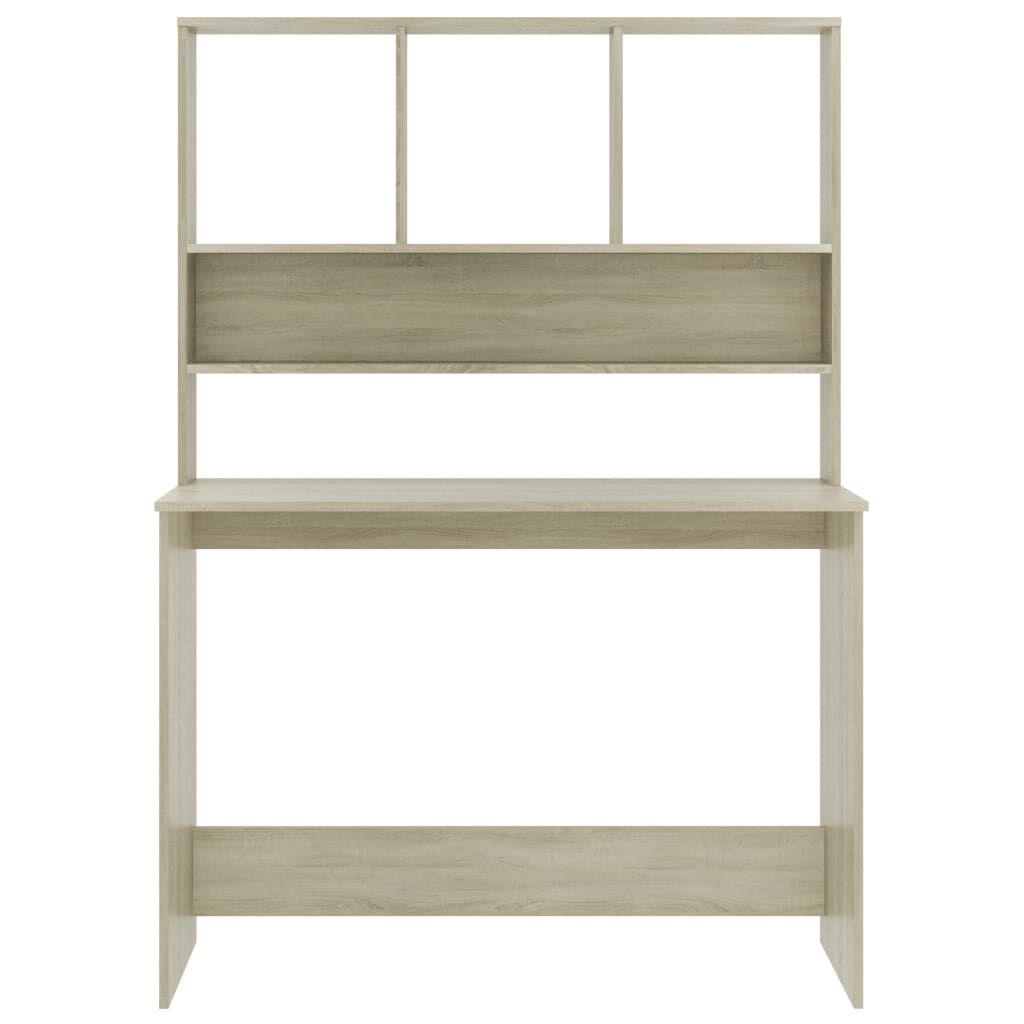 vidaXL Γραφείο με Ράφια Sonoma Δρυς 110x45x157 εκ. από Μοριοσανίδα