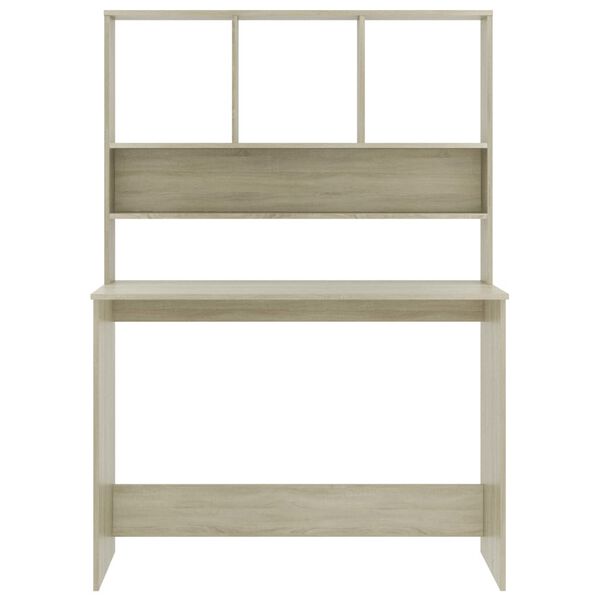 vidaXL Γραφείο με Ράφια Sonoma Δρυς 110x45x157 εκ. από Μοριοσανίδα
