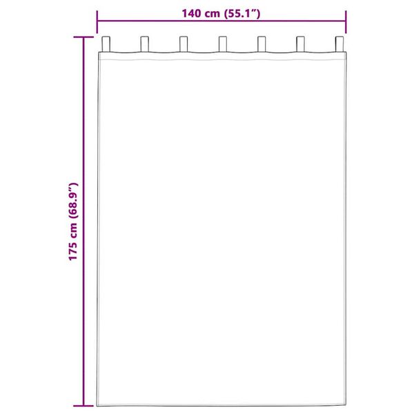 vidaXL Κουρτίνες με κουρτίνες 2 pcs Ανθρακί Πολυεστέρας