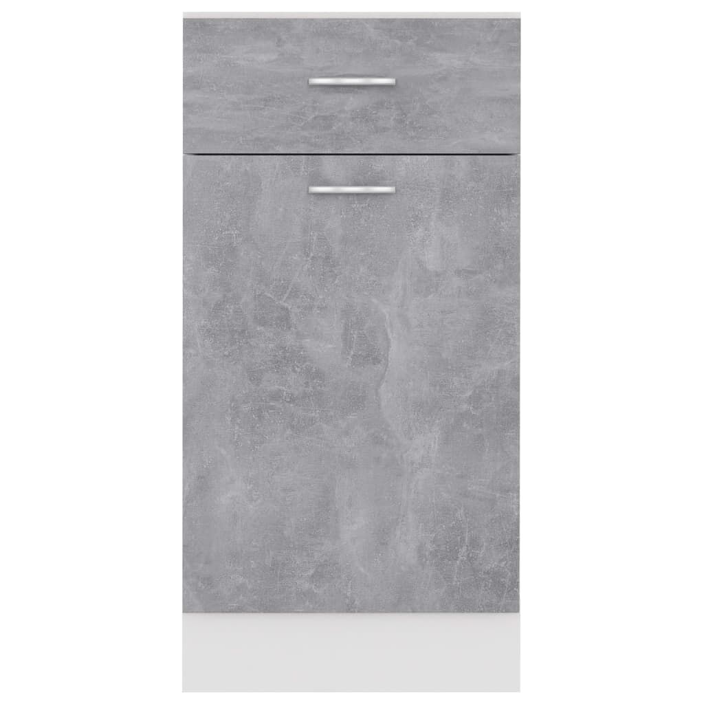 vidaXL Ντουλάπι με Συρτάρι Γκρι Σκυροδέματος 40x46x81,5 εκ Επεξ. Ξύλο