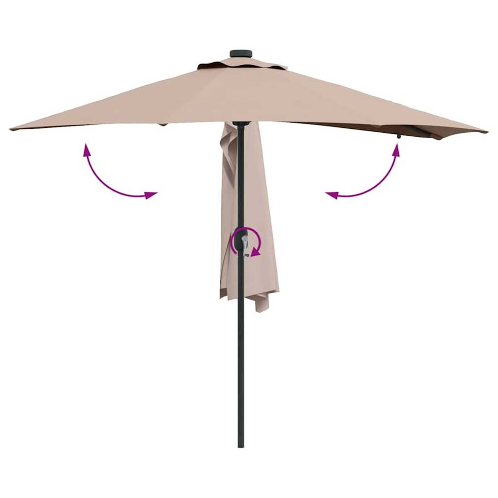 vidaXL Ομπρέλα Κήπου Taupe 294 x 150 x 223 εκ ύφασμα