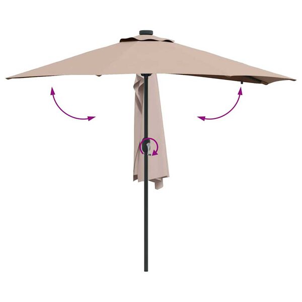 vidaXL Ομπρέλα Κήπου Taupe 294 x 150 x 223 εκ ύφασμα