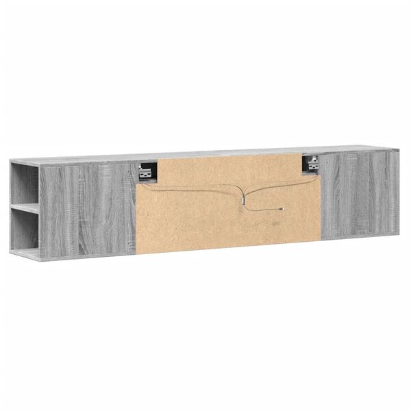 vidaXL Έπιπλο Τοίχου Τηλεόρασης με LED Γκρι Sonoma 180x31x39,5 εκ.