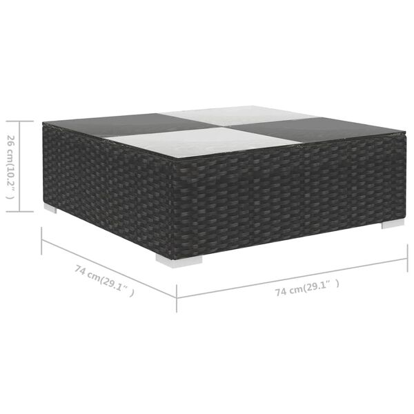 vidaXL Σαλόνι Κήπου 6 Τεμαχίων Μαύρο από Συνθετικό Ρατάν με Μαξιλάρια