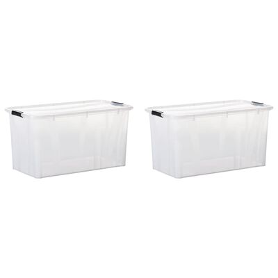 Go up Periodic lightweight vidaXL Κουτιά Αποθήκευσης 2 τεμ. Διαφανή 80 Λίτρα με Καπάκια | vidaXL.gr