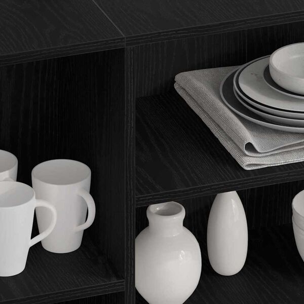 vidaXL Πλαϊνό γραφείο Μαύρη δρυς 120 x 30 x 75 εκ Επεξεργασμένο ξύλο