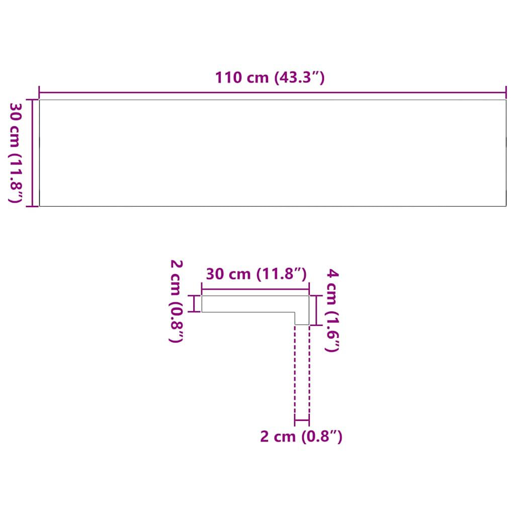 vidaXL Περβάζια παραθύρων 2 τεμ. Σκ. Καφέ 110x30x2εκ. Μασίφ Ξύλο Δρυός