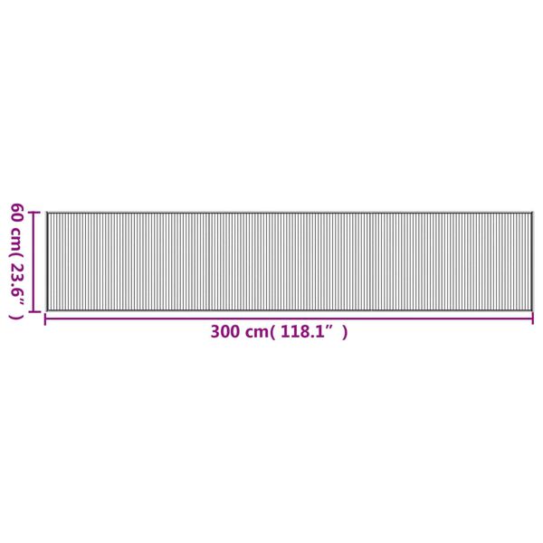 vidaXL Χαλί Ορθογώνιο Καφέ 60 x 300 εκ. Μπαμπού