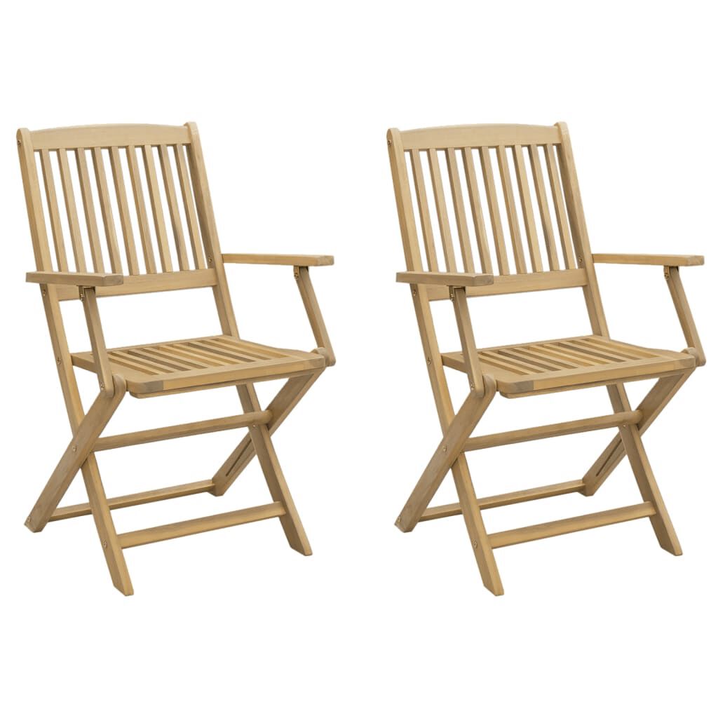 vidaXL Καρέκλες Κήπου Πτυσσόμενες 2 τεμ 58x54,5x90 εκ. Μασίφ Ακακία
