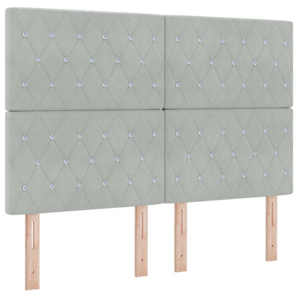 vidaXL Κρεβάτι Box Spring LED με Στρώμα Ανοιχτό γκρι 140 x 200 cm