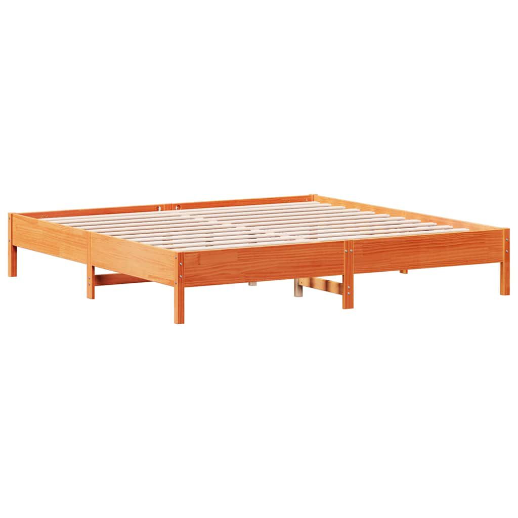 vidaXL Κρεβάτι Βιβλιοθήκη Χωρίς Στρώμα 180x200 εκ Μασίφ Ξύλο Πεύκου