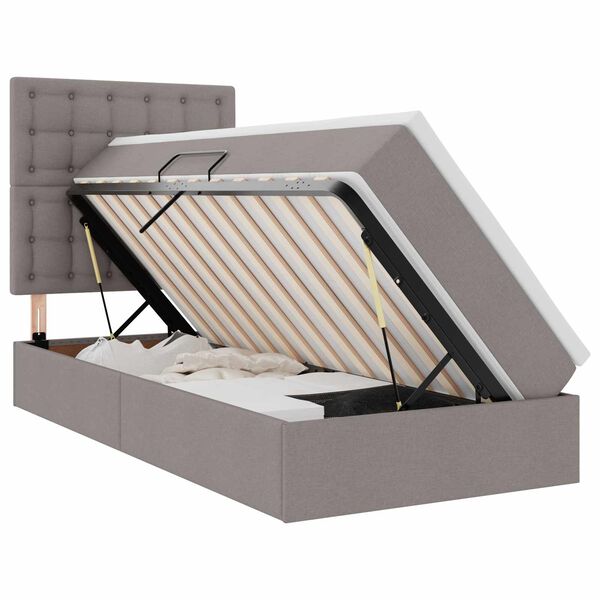 vidaXL &Kappa;&rho;&epsilon;&beta;ά&tau;&iota; &mu;&epsilon; &alpha;&pi;&omicron;&theta;&eta;&kappa;&epsilon;&upsilon;&tau;&iota;&kappa;ό &chi;ώ&rho;&omicron; &kappa;&alpha;&iota; LED &mu;&epsilon; led Taupe 90 x 190 cm