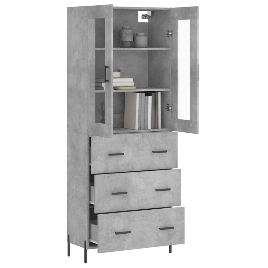 vidaXL Ντουλάπι Γκρι Σκυροδέματος 69,5x34x180 εκ. Επεξεργασμένο Ξύλο