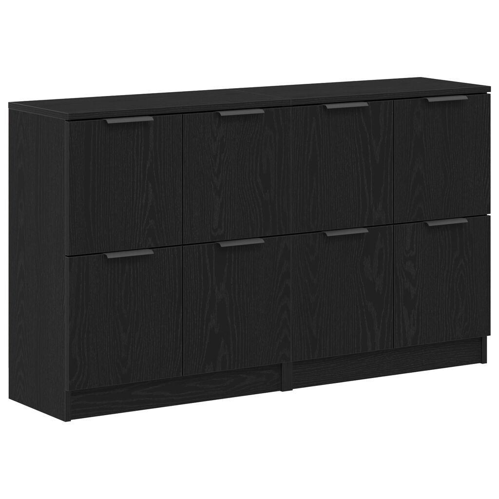 vidaXL Μπουφέδες 2 τμχ Μαύρο Δρυς 60x30x70 εκ Επεξεργασμένο Ξύλο