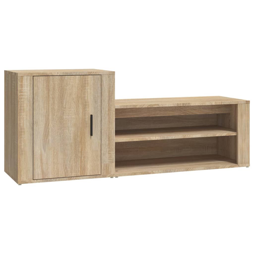 vidaXL Παπουτσοθήκη Sonoma Δρυς 130x35x54 εκ. από Επεξεργασμένο Ξύλο