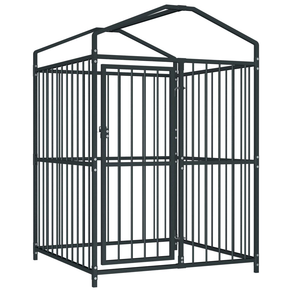 vidaXL Κλουβί Σκύλου Εξωτερικού Χώρου 120 x 120 x 150 εκ. με Στέγαστρο