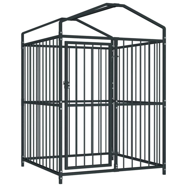 vidaXL Κλουβί Σκύλου Εξωτερικού Χώρου 120 x 120 x 150 εκ. με Στέγαστρο