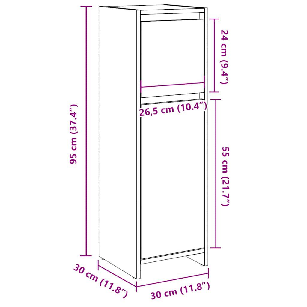 vidaXL Στήλη Μπάνιου Παλιό Ξύλο 30 x 30 x 95 εκ. από Μοριοσανίδα
