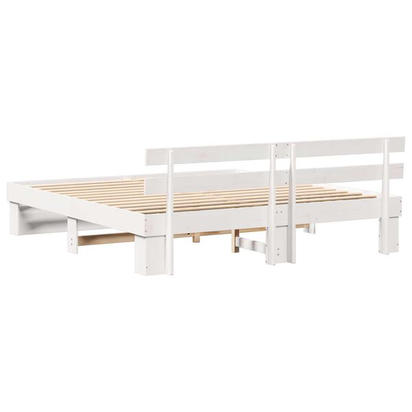vidaXL Σκελετός Κρεβατιού Λευκό 180 x 200 εκ. Μασίφ ξύλο πεύκου