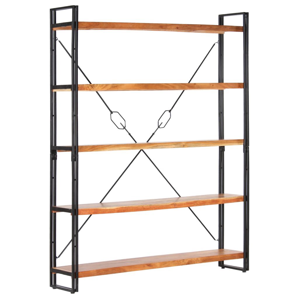 vidaXL Βιβλιοθήκη με 5 Επίπεδα 140 x 30 x 180 εκ. Μασίφ Ξύλο Ακακίας