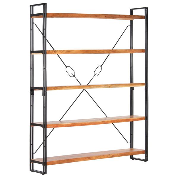 vidaXL Βιβλιοθήκη με 5 Επίπεδα 140 x 30 x 180 εκ. Μασίφ Ξύλο Ακακίας