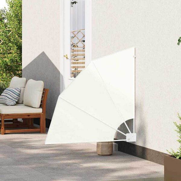 vidaXL Αδιάφανο σκίαστρο μπαλκονιού Κρεμ 115 x 115 εκ ύφασμα