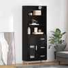 vidaXL Highboard &Mu;&alpha;ύ&rho;&eta; &Omicron;&xi;&upsilon;ά 69,5 x 32,5 x 180 &epsilon;&kappa; &Epsilon;&pi;&epsilon;&xi;&epsilon;&rho;&gamma;&alpha;&sigma;&mu;έ&nu;&omicron; &xi;ύ&lambda;&omicron;