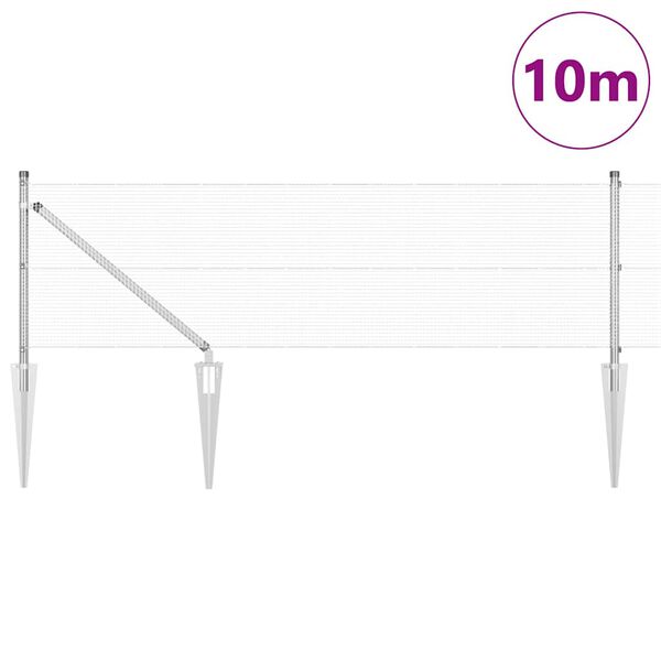 vidaXL &Sigma;&tau;ύ&lambda;&omicron;&sigmaf; &Pi;&epsilon;&rho;&iota;&phi;&rho;ά&xi;&epsilon;&omega;&nu; &Alpha;&sigma;&eta;&mu;ί 10 x 0,6 &mu; (12 x 12 mm &delta;ί&chi;&tau;&upsilon;) &Alpha;&tau;&sigma;ά&lambda;&iota;