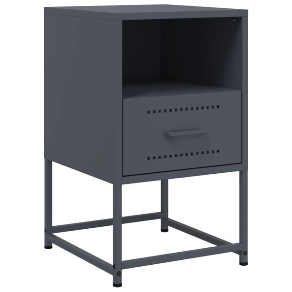 vidaXL Κομοδίνο Ανθρακί 36 x 39 x 60,5 εκ. Ατσάλινο