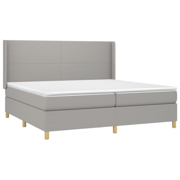 vidaXL &Kappa;&rho;&epsilon;&beta;ά&tau;&iota; Boxspring &mu;&epsilon; &Sigma;&tau;&rho;ώ&mu;&alpha; & LED &Alpha;&nu;.&Gamma;&kappa;&rho;&iota; 200x200&epsilon;&kappa;. &Upsilon;&phi;&alpha;&sigma;&mu;ά&tau;&iota;&nu;&omicron;