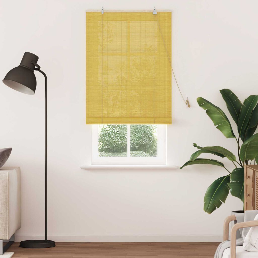 vidaXL Ρολά και Σκίες Παραθύρων Κίτρινο 90 x 220 cm Μπαμπού