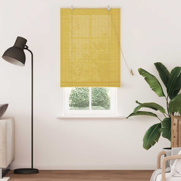 vidaXL Ρολά και Σκίες Παραθύρων Κίτρινο 90 x 220 cm Μπαμπού