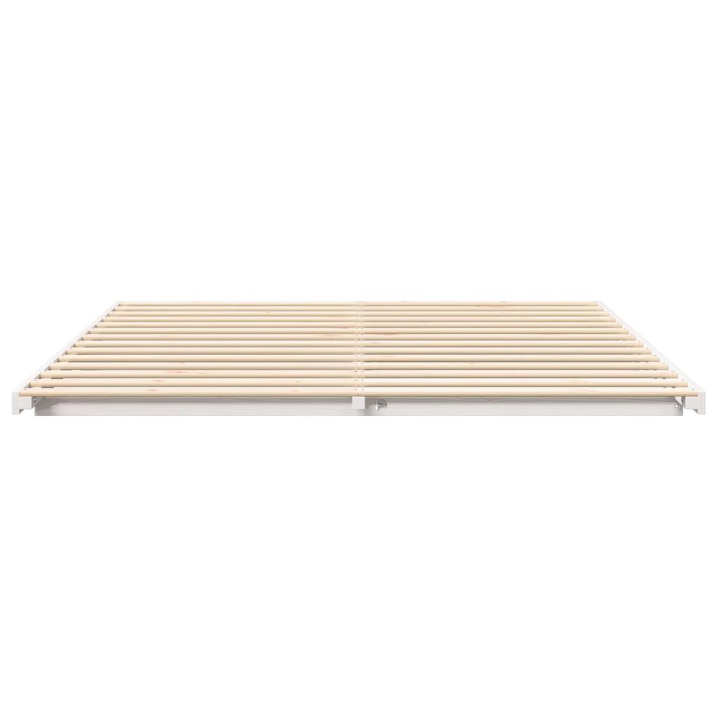 vidaXL Κρεβάτι δαπέδου Λευκό 180 x 220 εκ. Μασίφ ξύλο πεύκου