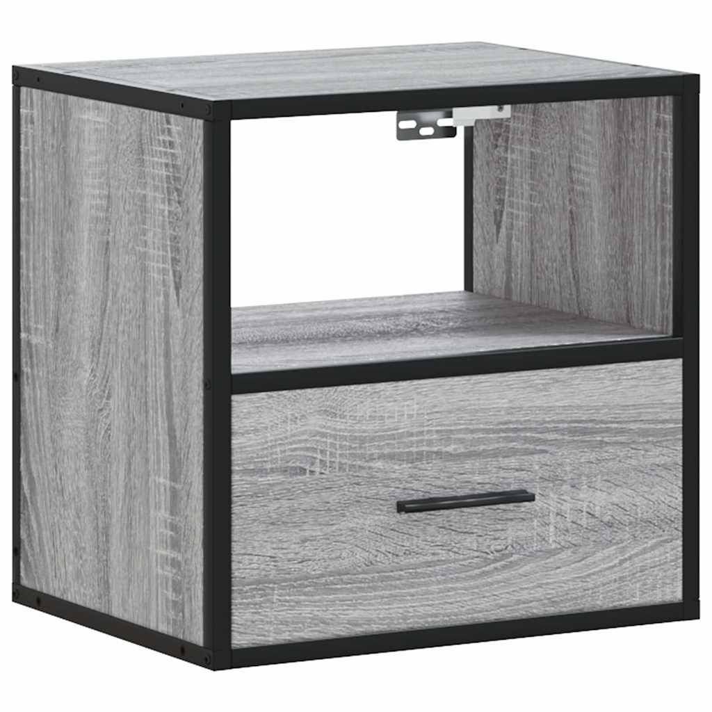vidaXL Επίτοιχα κομοδίνα 2 τεμάχια Γκρι Sonoma 40x31x39,5 cm
