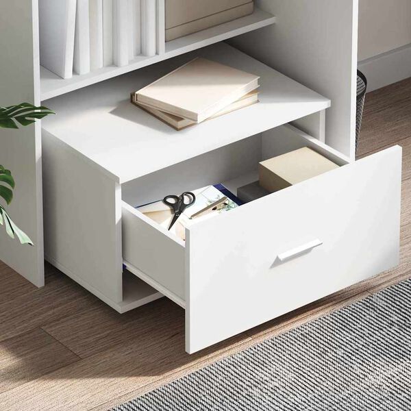 vidaXL Ντουλάπι με Συρτάρια Λευκό 55 x 45 x 33.5 εκ Επεξεργασμένο ξύλο