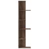 vidaXL Γωνιακή Ραφιέρα Τοίχου Καφέ Δρυς 36,5x36,5x140 εκ. Επεξ. Ξύλο