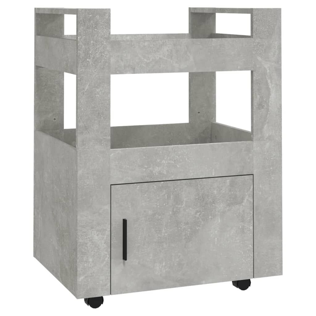 vidaXL Τρόλεϊ Κουζίνας Γκρι Σκυρ. 60x45x80 εκ. από Επεξεργασμένο Ξύλο