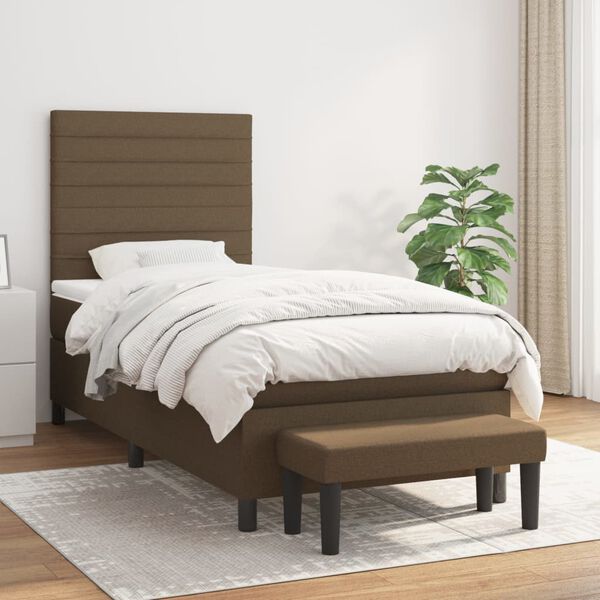 vidaXL &Kappa;&rho;&epsilon;&beta;ά&tau;&iota; Boxspring &mu;&epsilon; &Sigma;&tau;&rho;ώ&mu;&alpha; &Sigma;&kappa;&omicron;ύ&rho;&omicron; &Kappa;&alpha;&phi;έ 90x190 &epsilon;&kappa;. &Upsilon;&phi;&alpha;&sigma;&mu;ά&tau;&iota;&nu;&omicron;