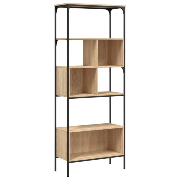 vidaXL Βιβλιοθήκη 5 Επιπέδων Sonoma Δρυς 76x33x188,5 εκ. Επεξεργ. Ξύλο