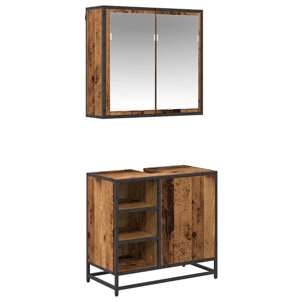 vidaXL &Sigma;&epsilon;&tau; &Epsilon;&pi;ί&pi;&lambda;&omega;&nu; &Mu;&pi;ά&nu;&iota;&omicron;&upsilon; &mu;&epsilon; &rho;ά&phi;&iota; 2 pcs &Pi;&alpha;&lambda;&iota;ό &Xi;ύ&lambda;&omicron; &Epsilon;&pi;&epsilon;&xi;&epsilon;&rho;&gamma;&alpha;&sigma;&mu;έ&nu;&omicron; &xi;ύ&lambda;&omicron;